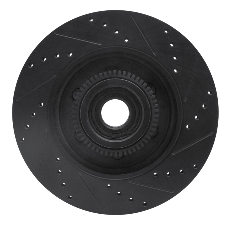 Ford F-150 Brake Rotor (1) - Front Left - R1 Concepts - Drilled & Slotted - Black - `04-`08